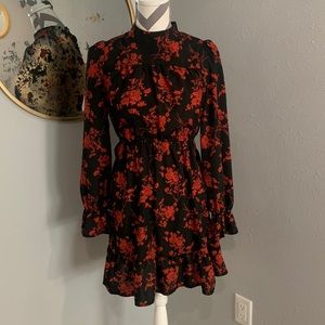Shein roses & ruffles mini dress